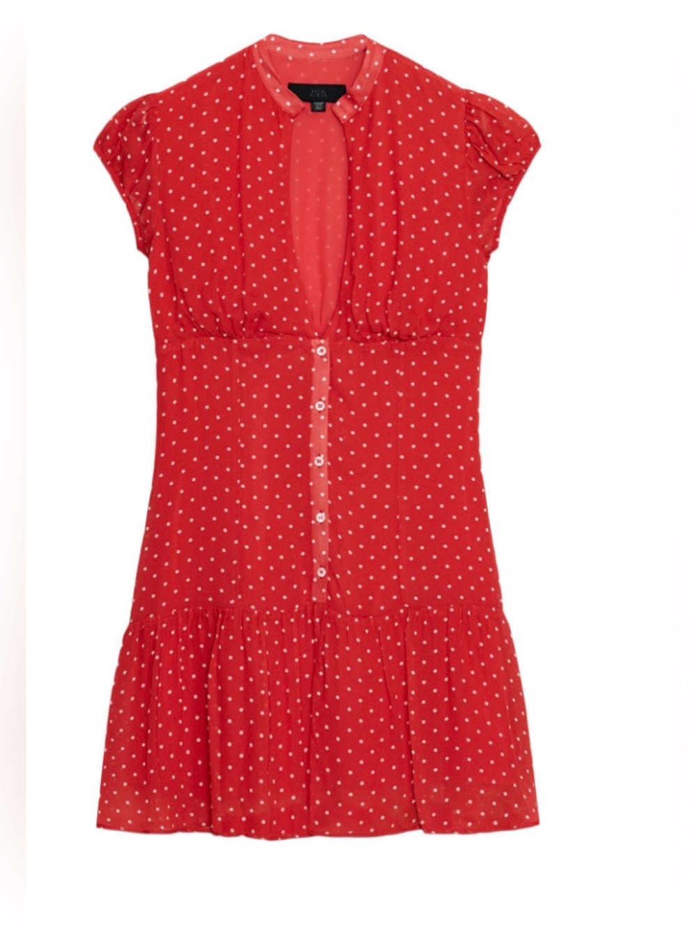 Zara red polka dot mini dress, small